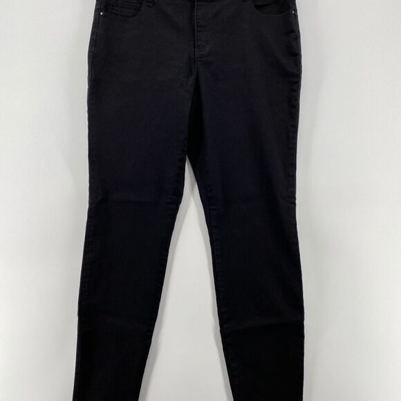 Reitmans R Jeans Womens Size 33 Black Denim 5 Pocket Slim Ankle Fit Stretch - Picture 1 of 13
